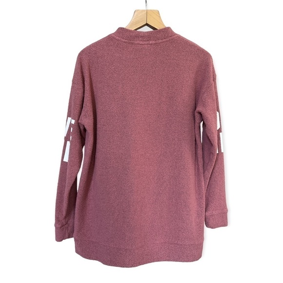 PINK Victoria’s Secret Dusty Rose Mock Neck Fuzzy Knit Sweatshirt, XS - Picture 2 of 8